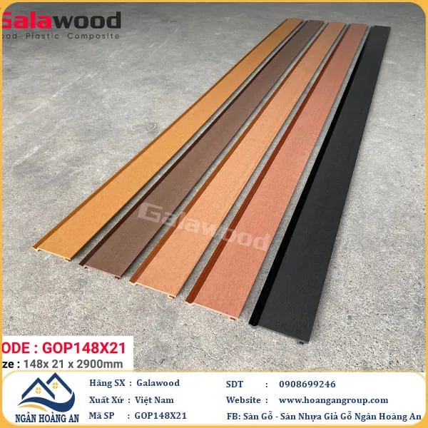 Tấm Ốp Gỗ Nhựa Ngoài Trời Galawood GOP148X21 Wood